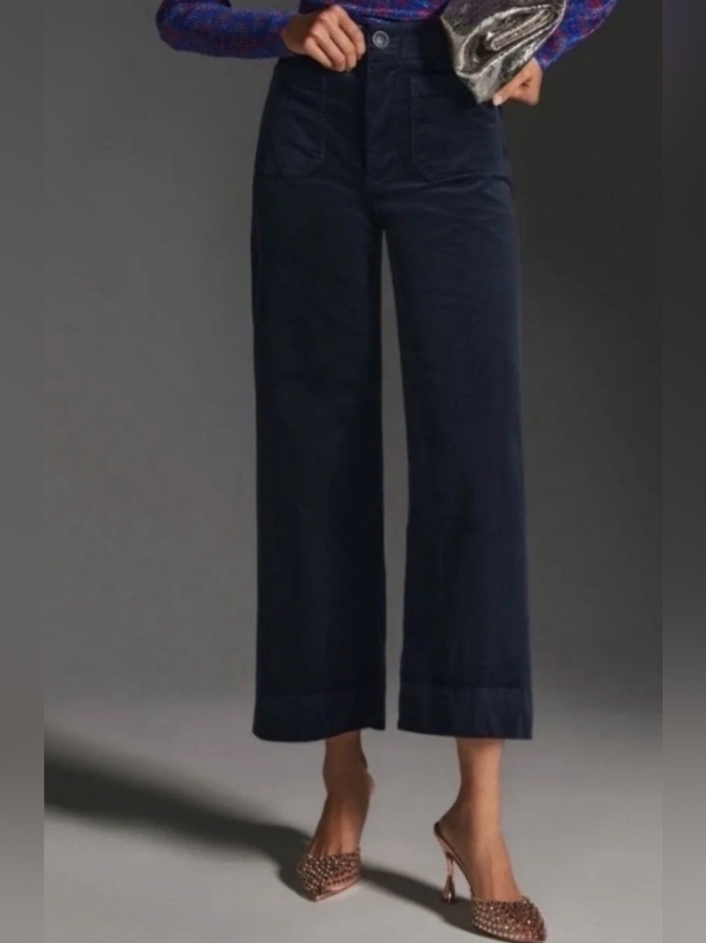 Anthropologie Maeve Colette Corduroy High Rise Wide Leg Cropped Pants